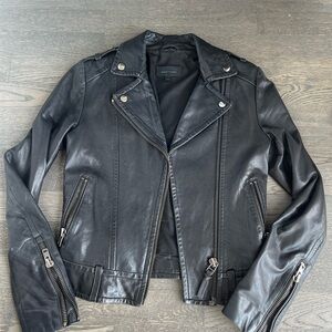 Mackage Black Leather Biker Jacket